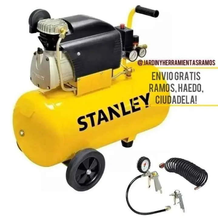 Linea outlet compresor Stanley 50 litros con kit 3 piezas! garantía 3 meses!