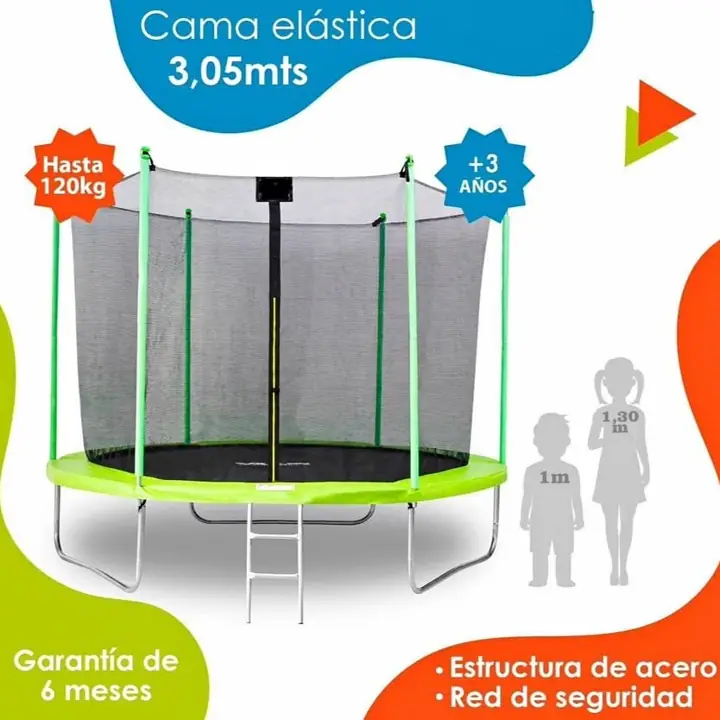 Cama Elastica 3,05mts Red de Proteccion Reforzada! Entrega Inmediata! Envíos!