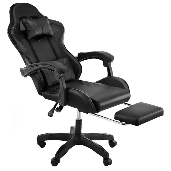 Silla Gamer Ergonómica Ajustable Reforzada Cuero Sintético varios colores base metal