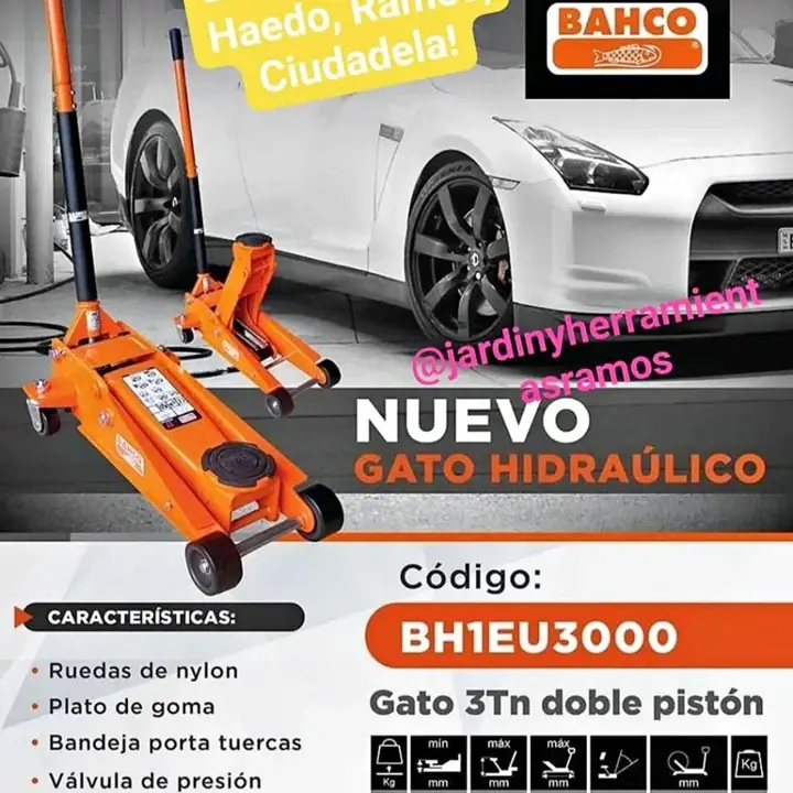 Crique Bahco hidráulico carrito gato