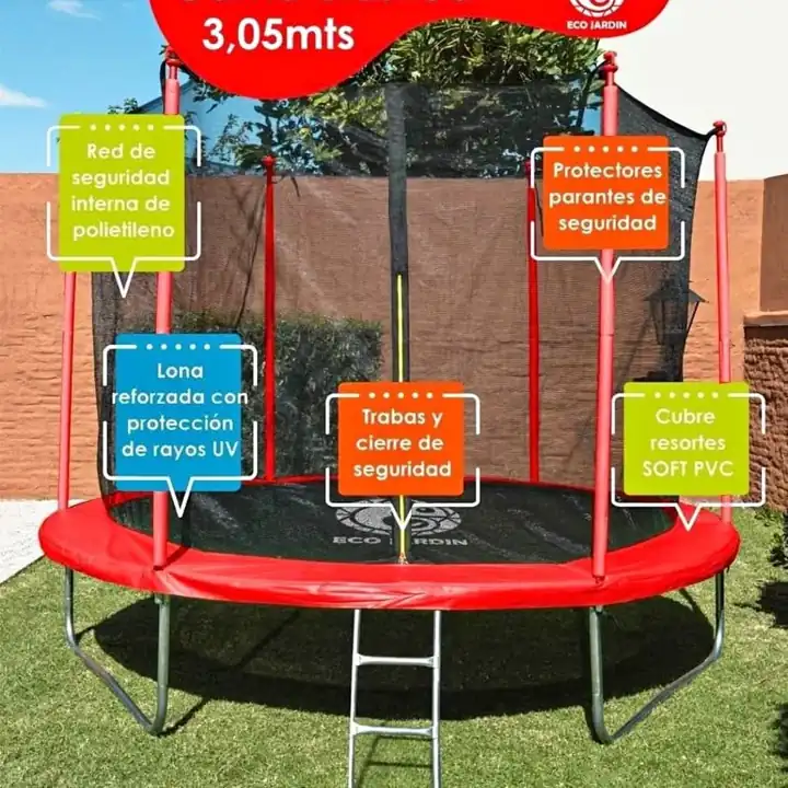 Cama Elastica Eco Jardin 3,05mts Red Proteccion Reforzada! Entrega Inmediata! Envíos!