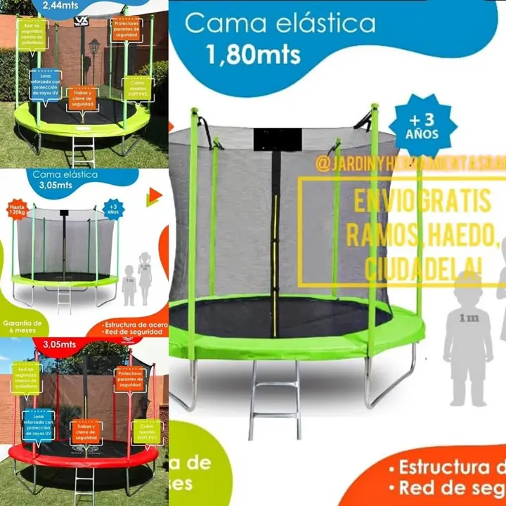 Camas elásticas trampolin todas las medidas! las mejores del mercado!