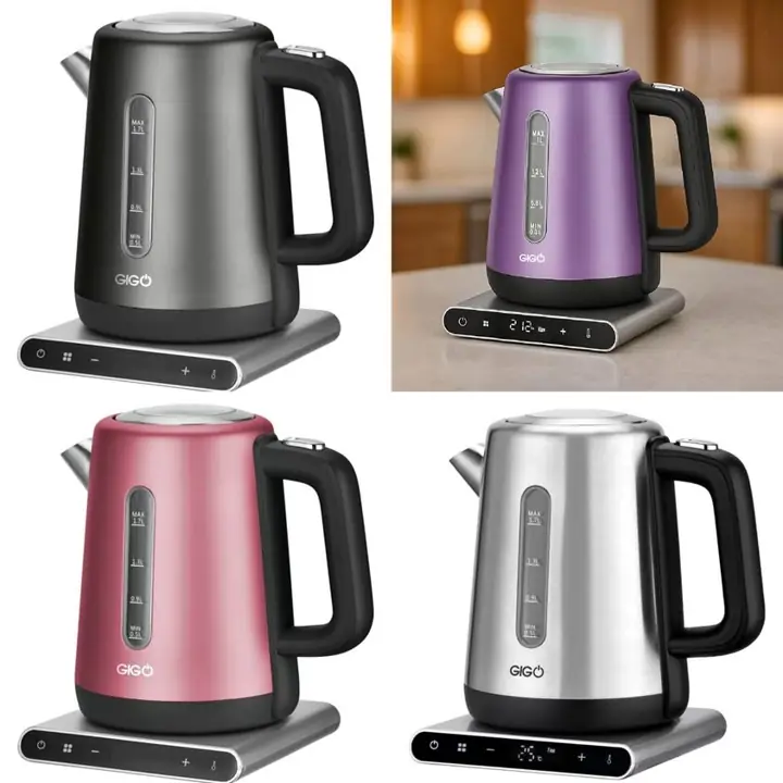 Pava Electrica Gigo Control Digital / Temperatura Base Tactil Acero Inoxidable 1.7lt 2200w colores!