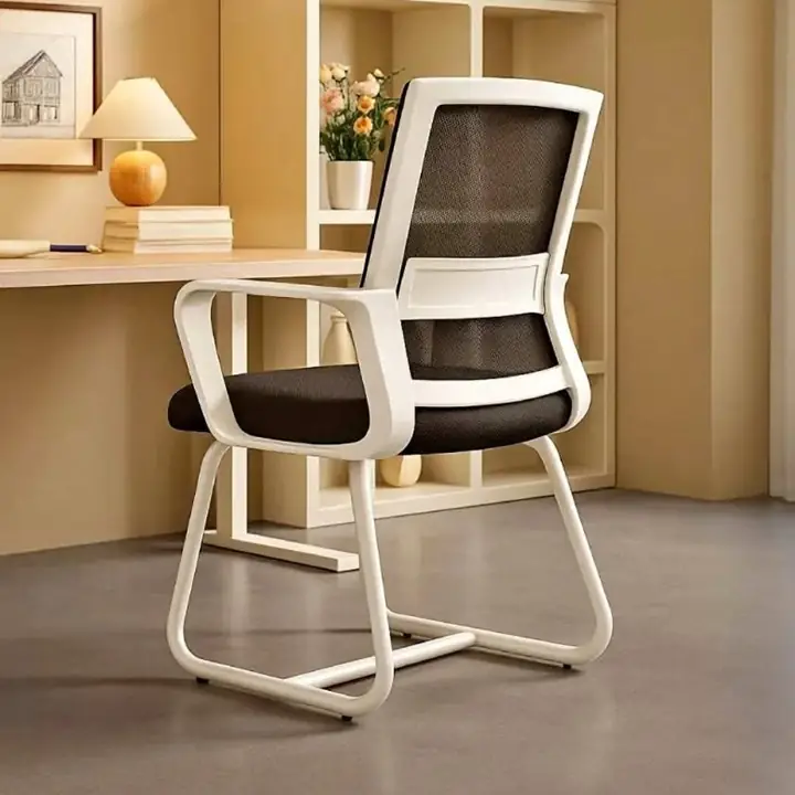 Silla oficina, escritorio Fijas, Diseño con blanco, Tela mesh