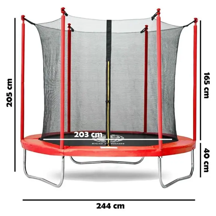 Cama Elastica Eco Jardin 2,44mts Red de Proteccion Reforzada Entrega Inmediata Envios