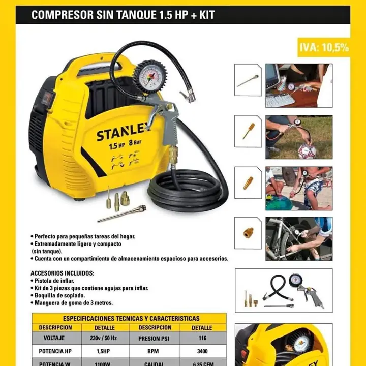 Compresor de Aire sin Tanque 1.5 Hp