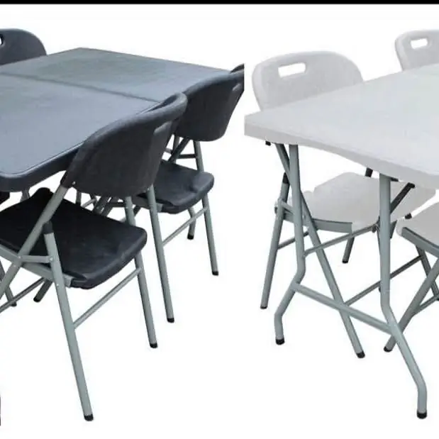 Combo Mesa Plegable 1.80mts + 4 Sillas Interior Exterior Reforzadas PROMO!