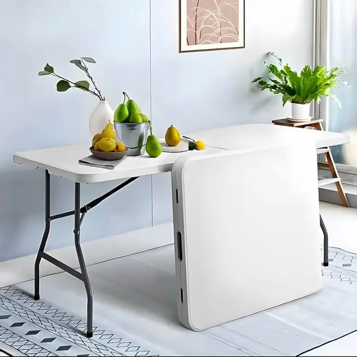 Mesa Plegable 1.80 metros Camping de Plastico Tipo Maletin blancas y en color negro!