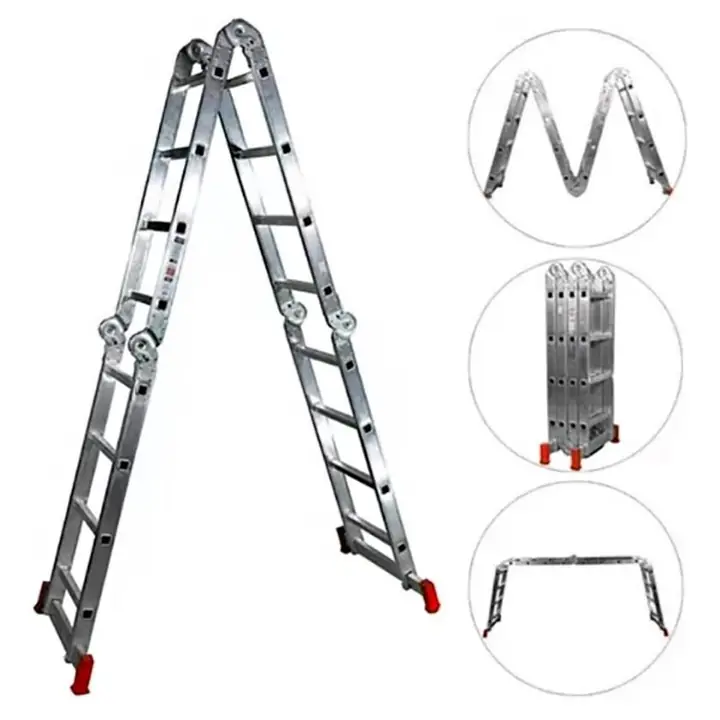 Escalera multifuncional profesional articulada 4x4 Botafogo Color Aluminio