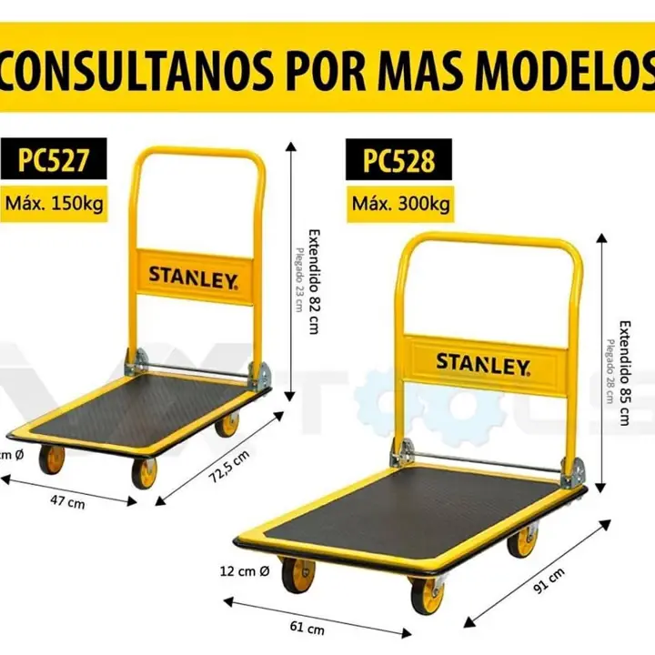 Carro Plataforma de Acero Stanley Pc527 Zorra Hasta 150 Kg