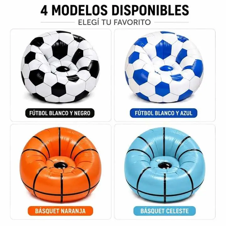 Sofa puff inflable diseño pelotas (nuevos en caja)