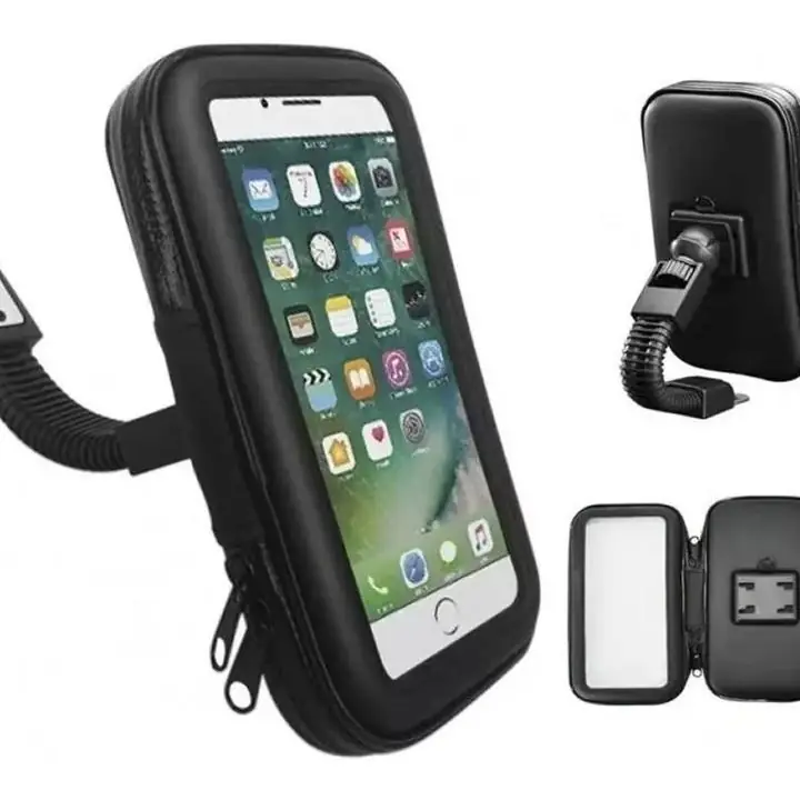 Soporte P/ espejo moto con funda y visor