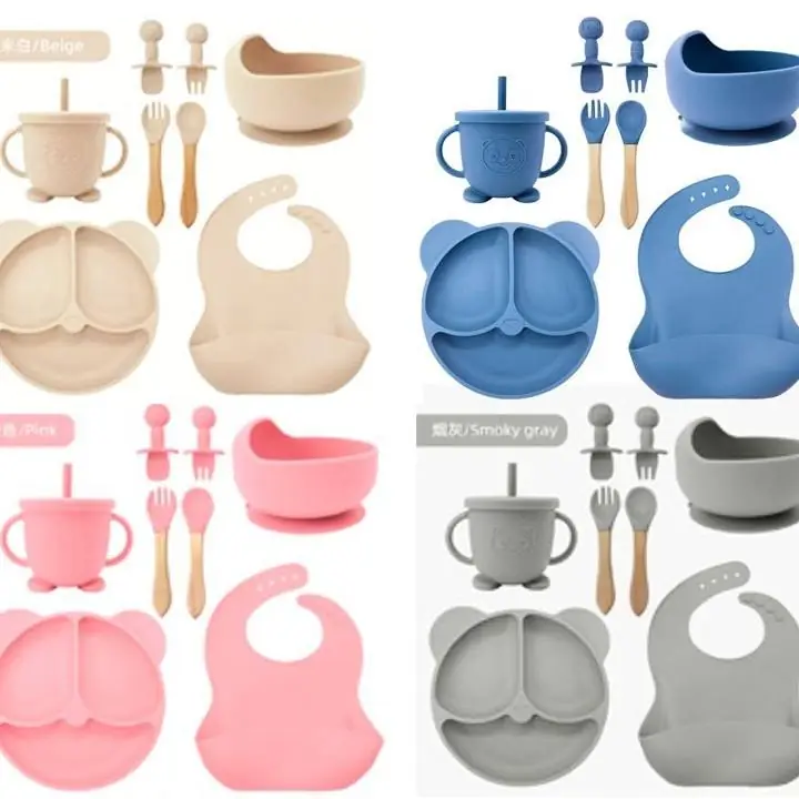 Set de utensillos para bebe silicona
