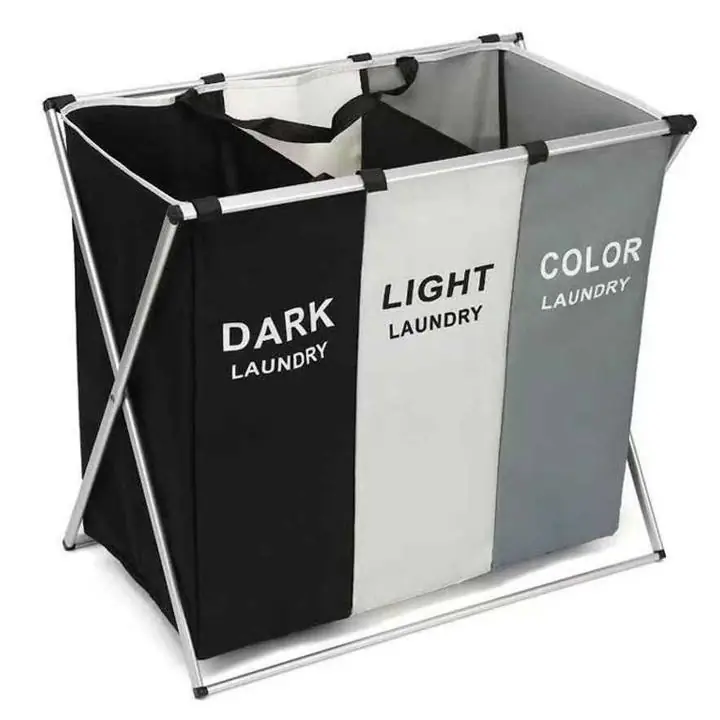 Cesto de ropa triple plegable 65x68x60