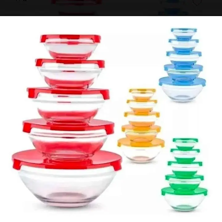 Set bowl vidrio x 5 (apto frezzer y microondas)