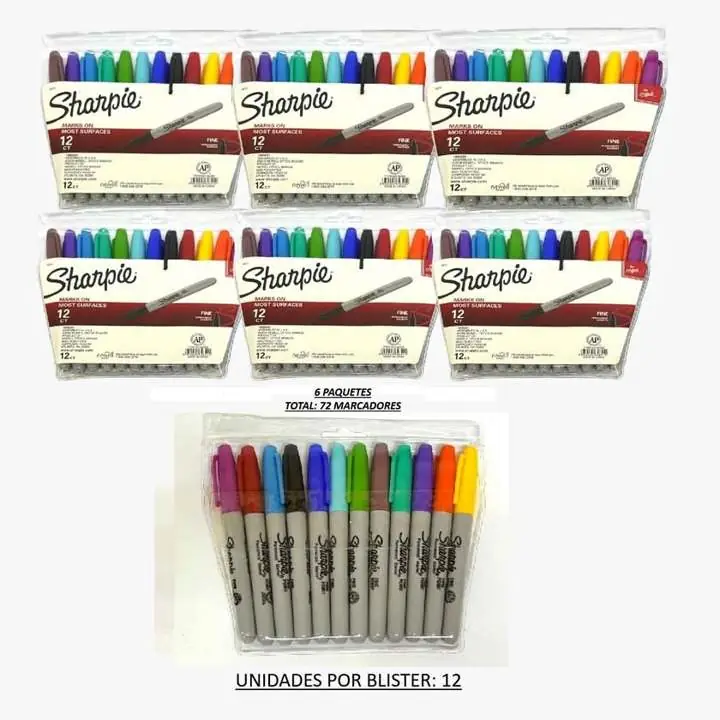 Set 12 marcadores sharpie (punta fina)