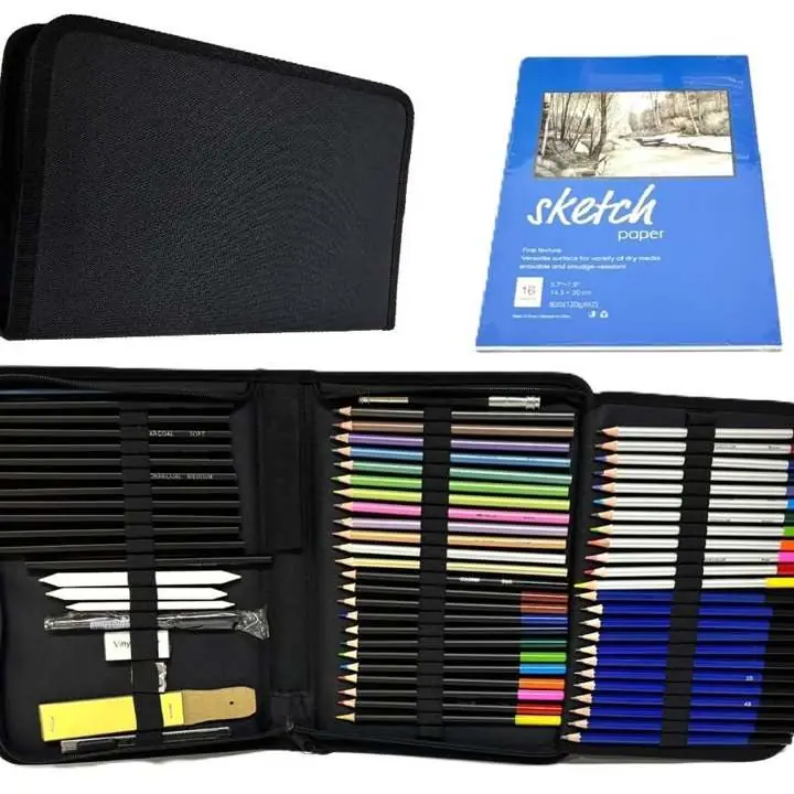 Set profesional sketch 71PCS lapices + cuaderno
