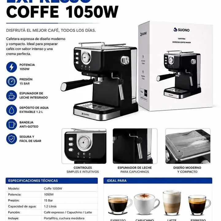 Cafetera expresso coffe 1050W ( nuevos en caja)