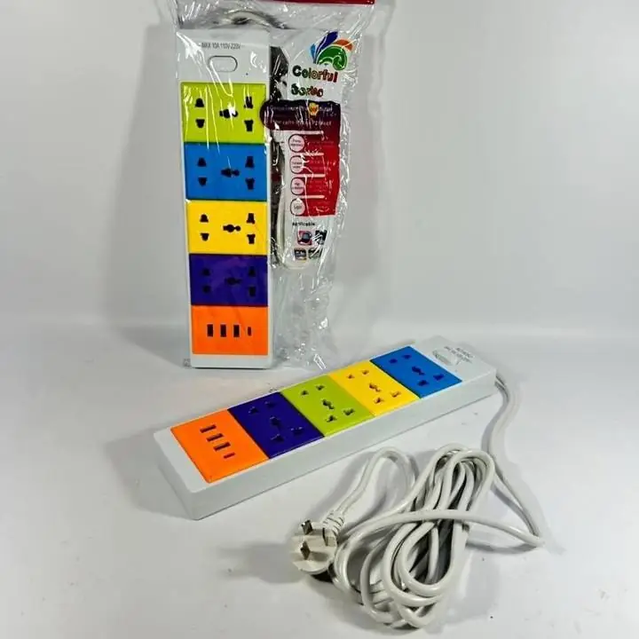 Zapatilla electrica 220V 4 tom + USB + tipo-C