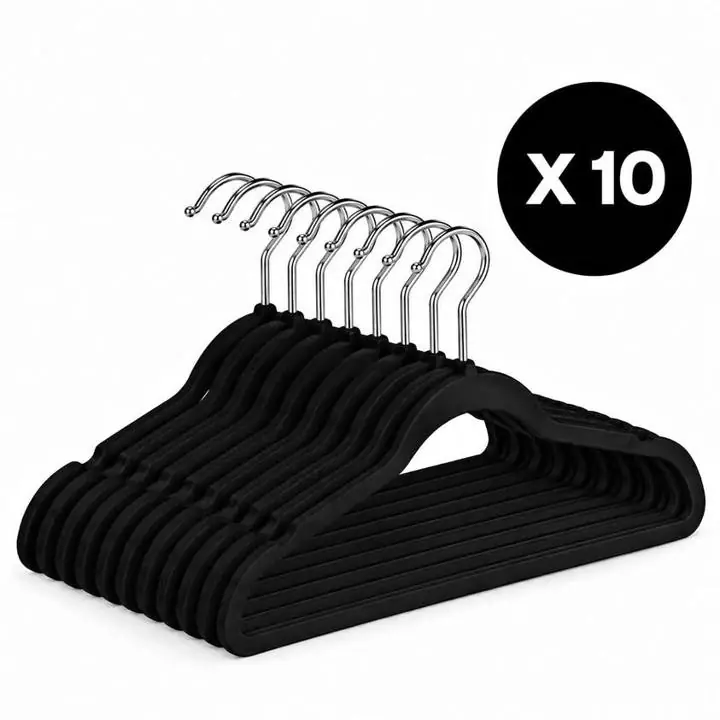 Pack X10 perchas terciopelo gris o negro (nuevos)