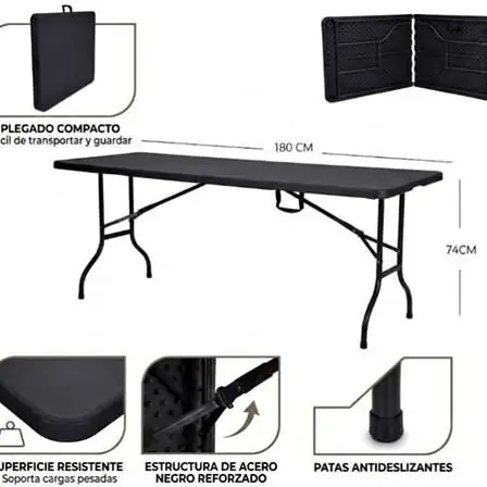 Mesa plegable de camping color negro(nuevos)