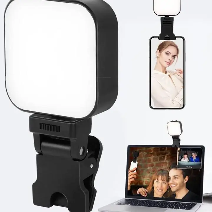 Luz LED selfie portatil clip (a pila )