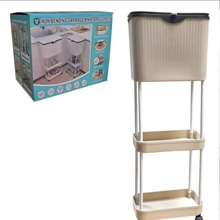 Nuevo cesto de basura C/ruedas + almacenamiento