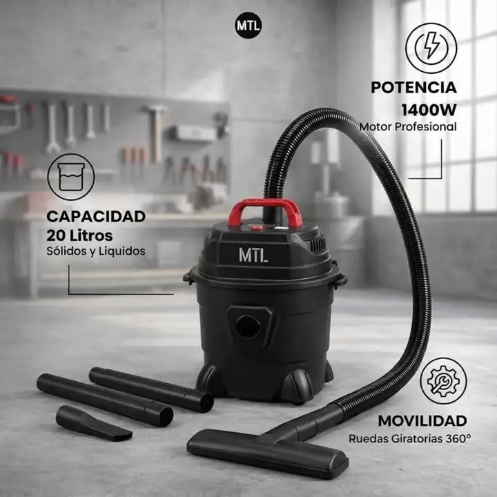 Aspiradora 20L negra mtl (nuevas en caja)