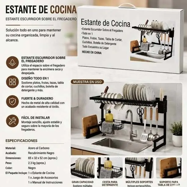 Secaplato sobre bacha ( 65 x 32 x 52) nuevos en caja