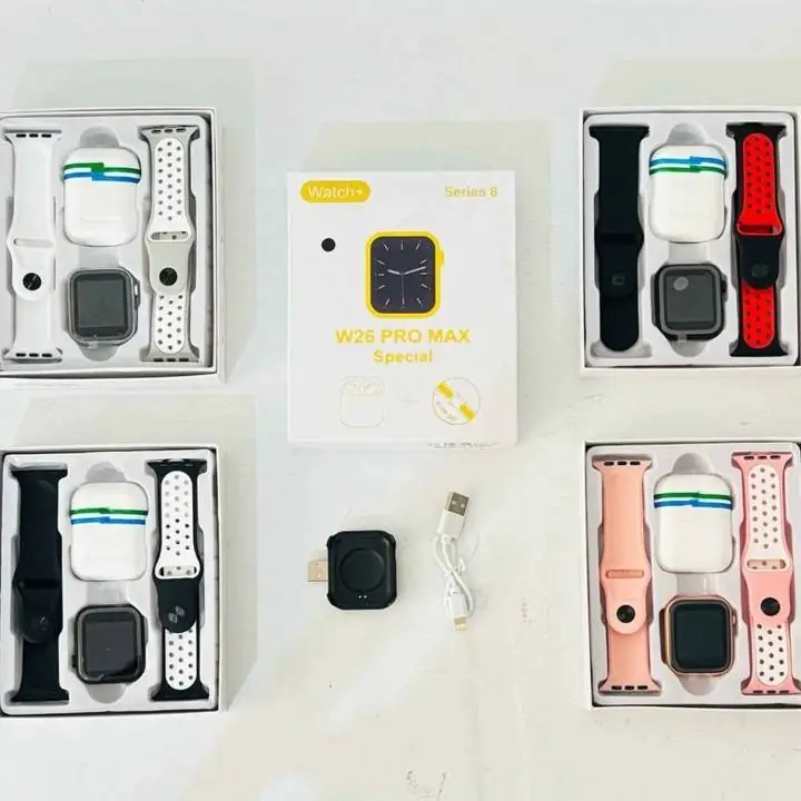 Combo reloj smartwatch W26 pro + auricular 2 malla