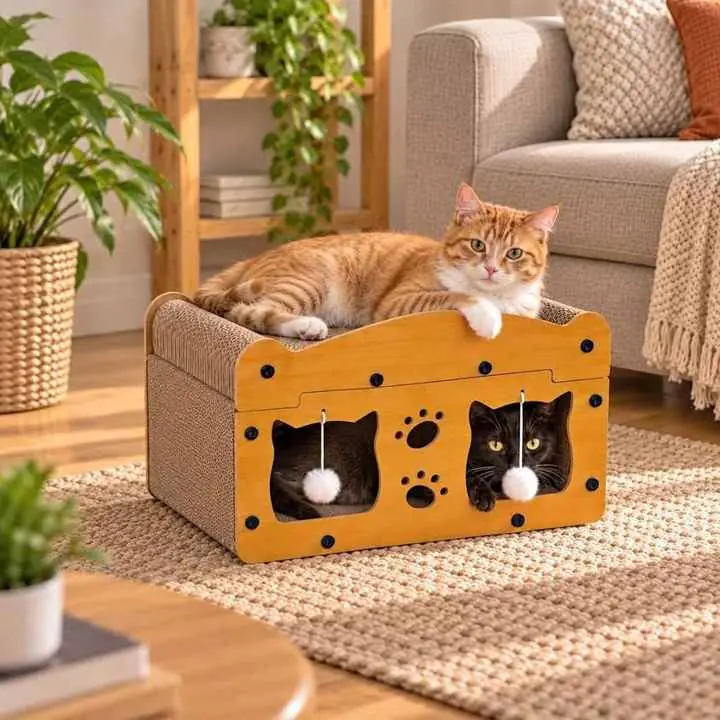 Rascador para gato con escondite y silla (nuevos en caja)