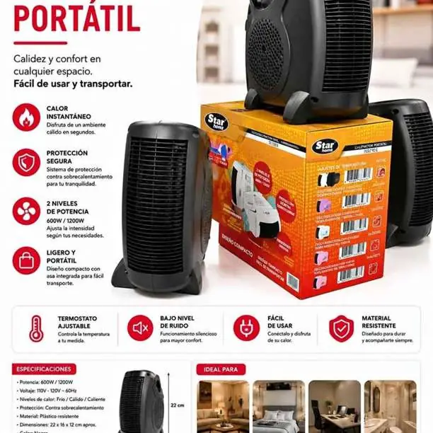 Caloventor portátil 2 velocidades (nuevos en caja)