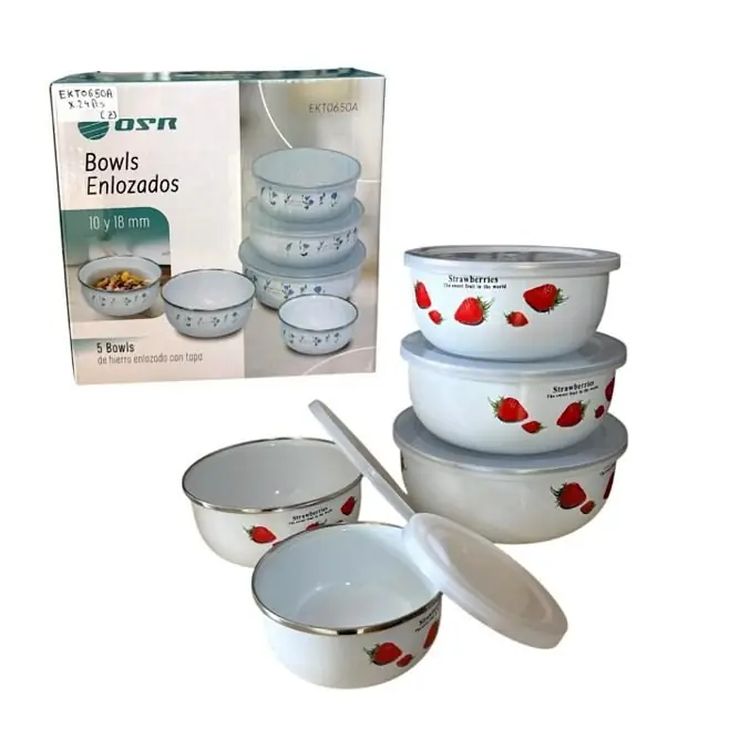 Set de bowls enlozados osr (nuevos en caja)