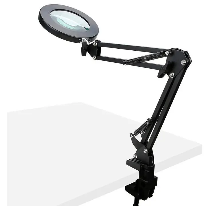 Lampara velador LED lupa 3 tonos retractil