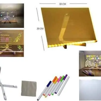 PIZARRA LED! 20x30+7 marcadores+soporte antideslizante