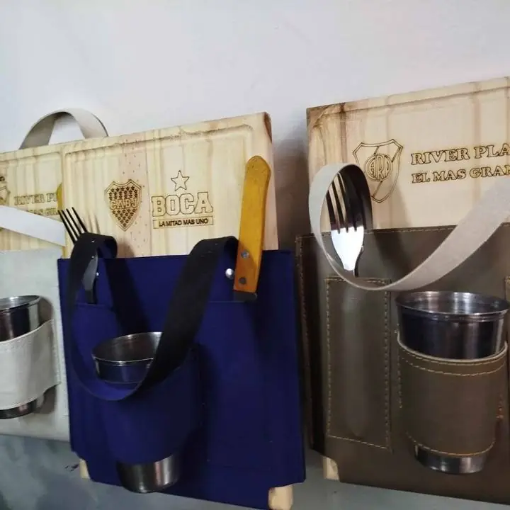 Tabla con cubiertos y vasos! ideal dia del padre!