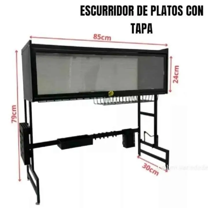Escurridor de platos con tapa