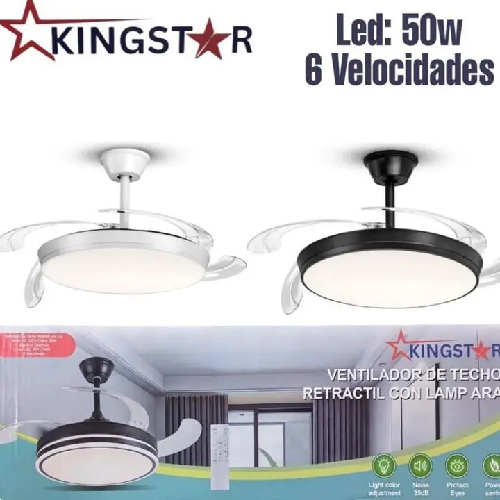 Ventilador de techo retractil C/ luz 50W - 6 vel