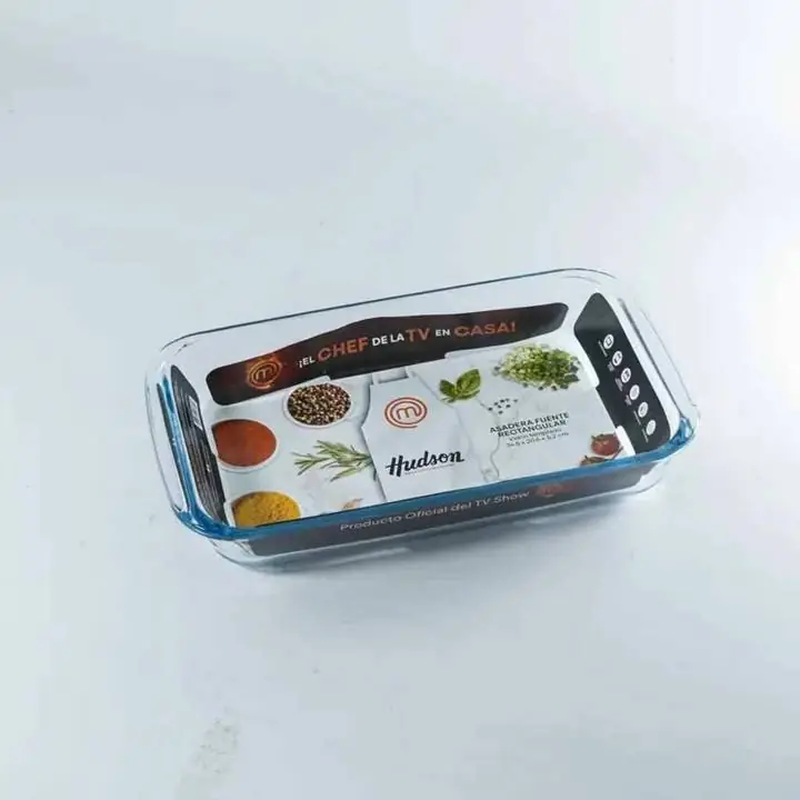 Asadera vidrio rectangular master cheff 34,5x20,6x5,2
