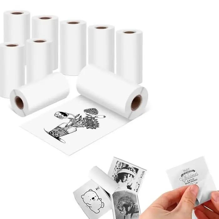 Pack x5 papel adhesivo sticker para mini impresora