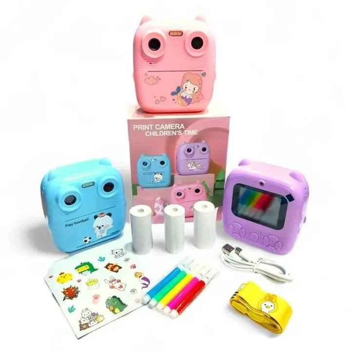 Camara impresora infantil con marcadores
