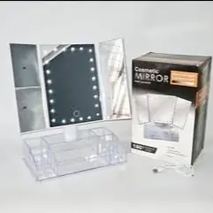 Espejo LED con portacosmetico