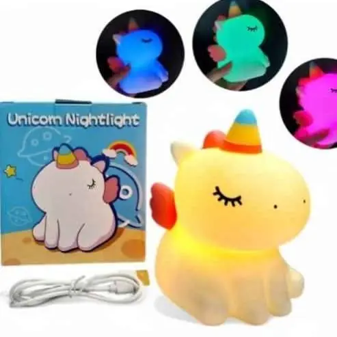 Lampara de silicona rgb unicornio