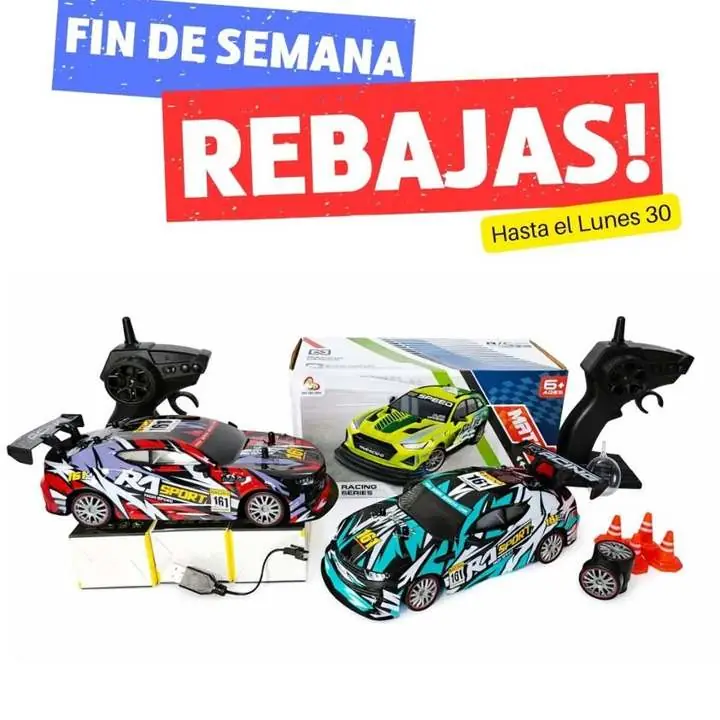 Auto drift radio control 2.4GC/LUZ + ruedas + acce