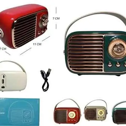 Radio vintage BT/FM/MP3 recargable