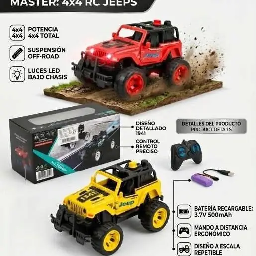 Camioneta cross 4X4 radio control luz humo