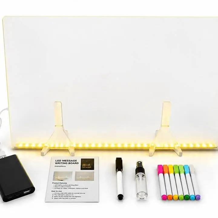 Pizarra LED con marcadores 40CM x 60CM (el más grande) nuevos en caja