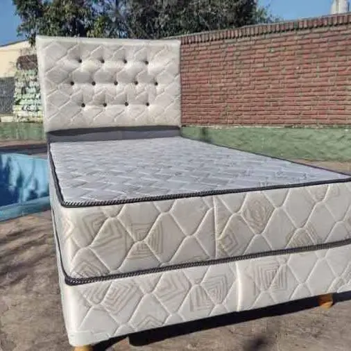 Base + respaldo en espuma 2 plazas 1 sabanas y almohadas de regalo! aprovecha