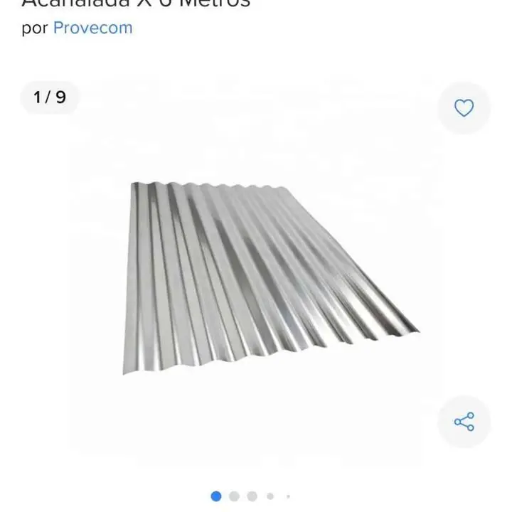 Vendo chapa acanalada galvanizada 6m. C-27. Restante de obra. Solo UNA
