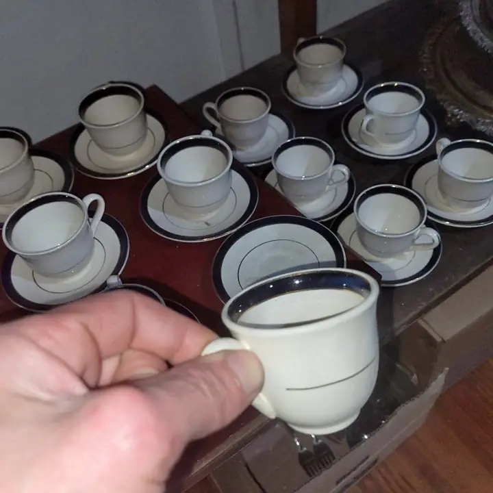 12 Tazas 12 platos de café antiguos